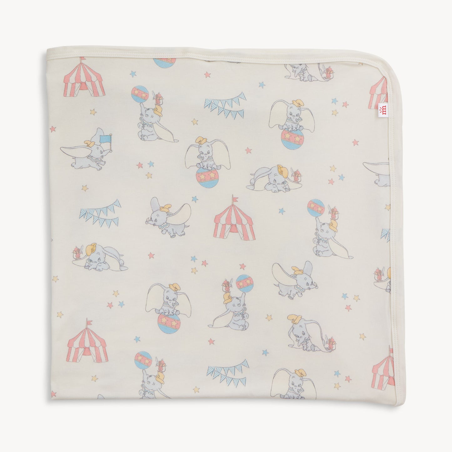 Magnetic Me Dumbo Circus modal blanket featuring colorful Dumbo and circus-themed designs on soft fabric.