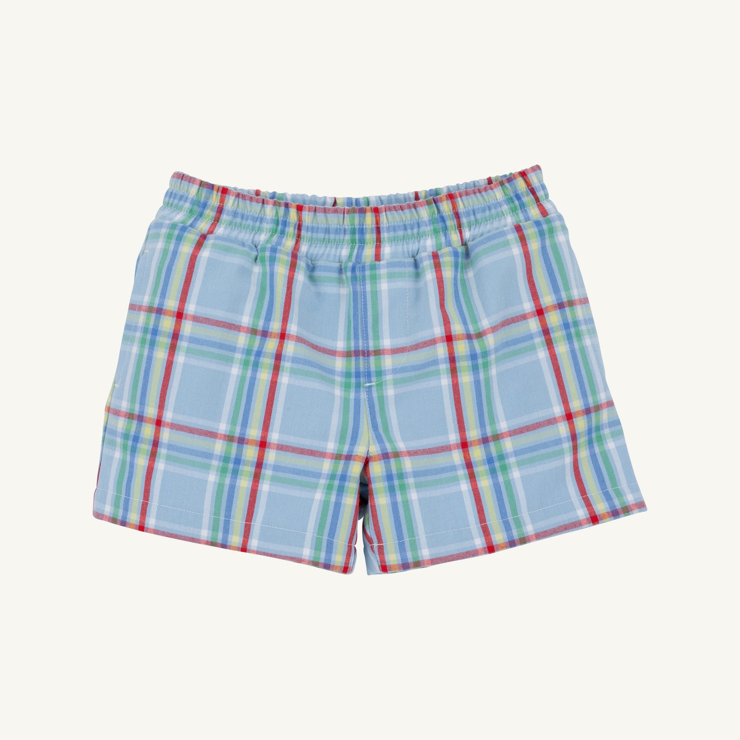 Kensington Court plaid and Worth Ave white Sheffield shorts for children by The Beaufort Bonnet Company, stylish and comfortable.