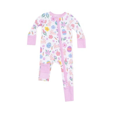 Angel Dear - Pink Easter Bunnies Zip Romper