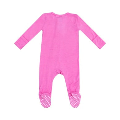 Angel Dear - Solid Strawberry Moon Zip Footie