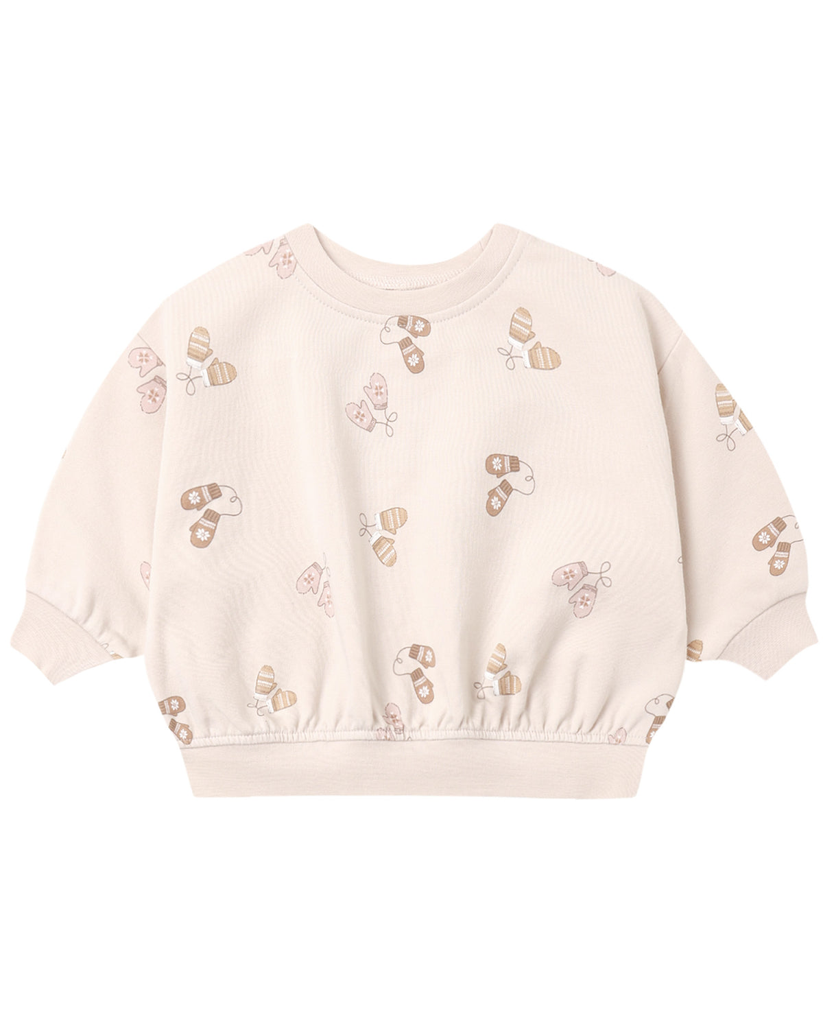 Quincy Mae relaxed fleece sweatshirt with cozy mitten design, soft fabric, and casual fit for comfortable everyday wear.