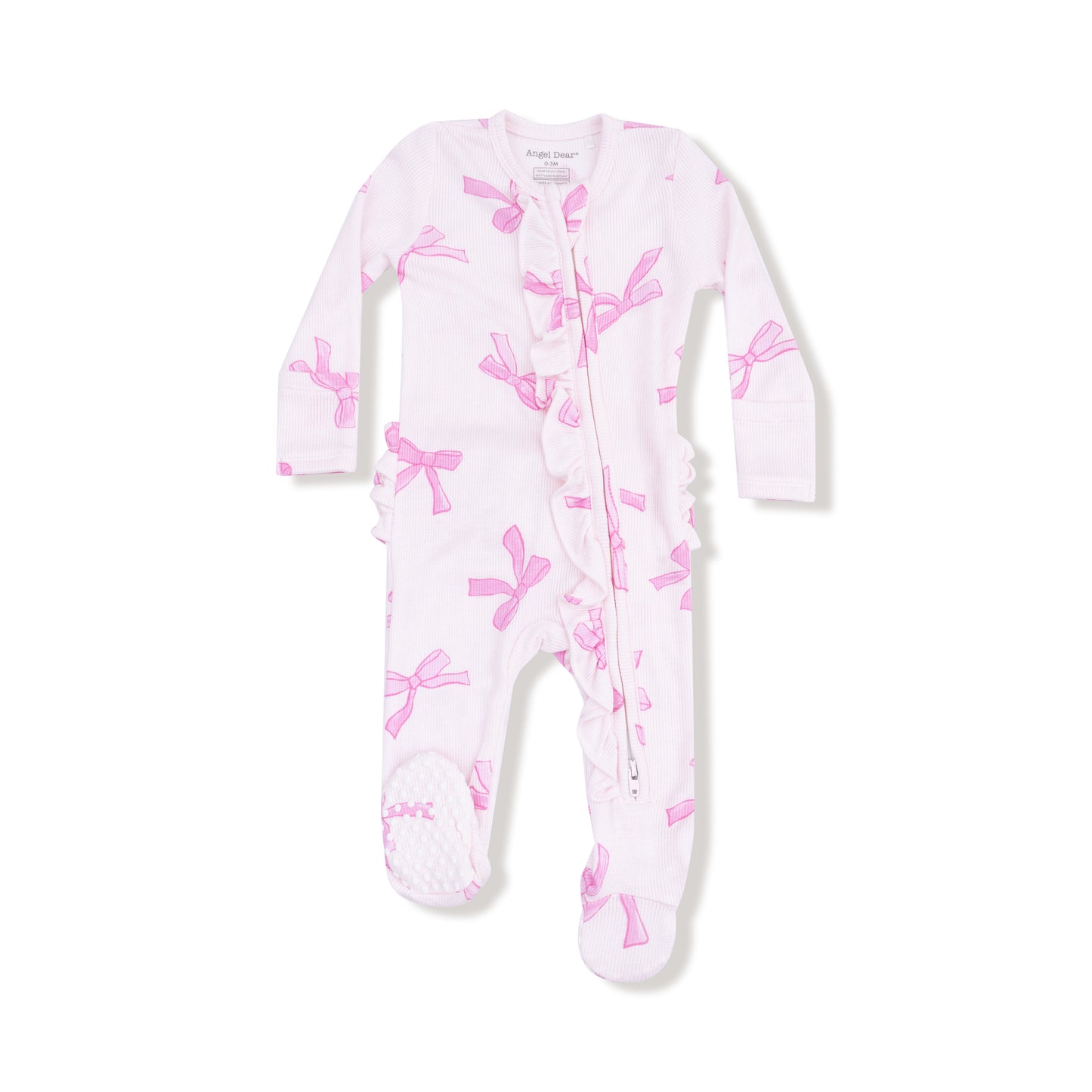 Pretty Bows Ruffle Zip Footie