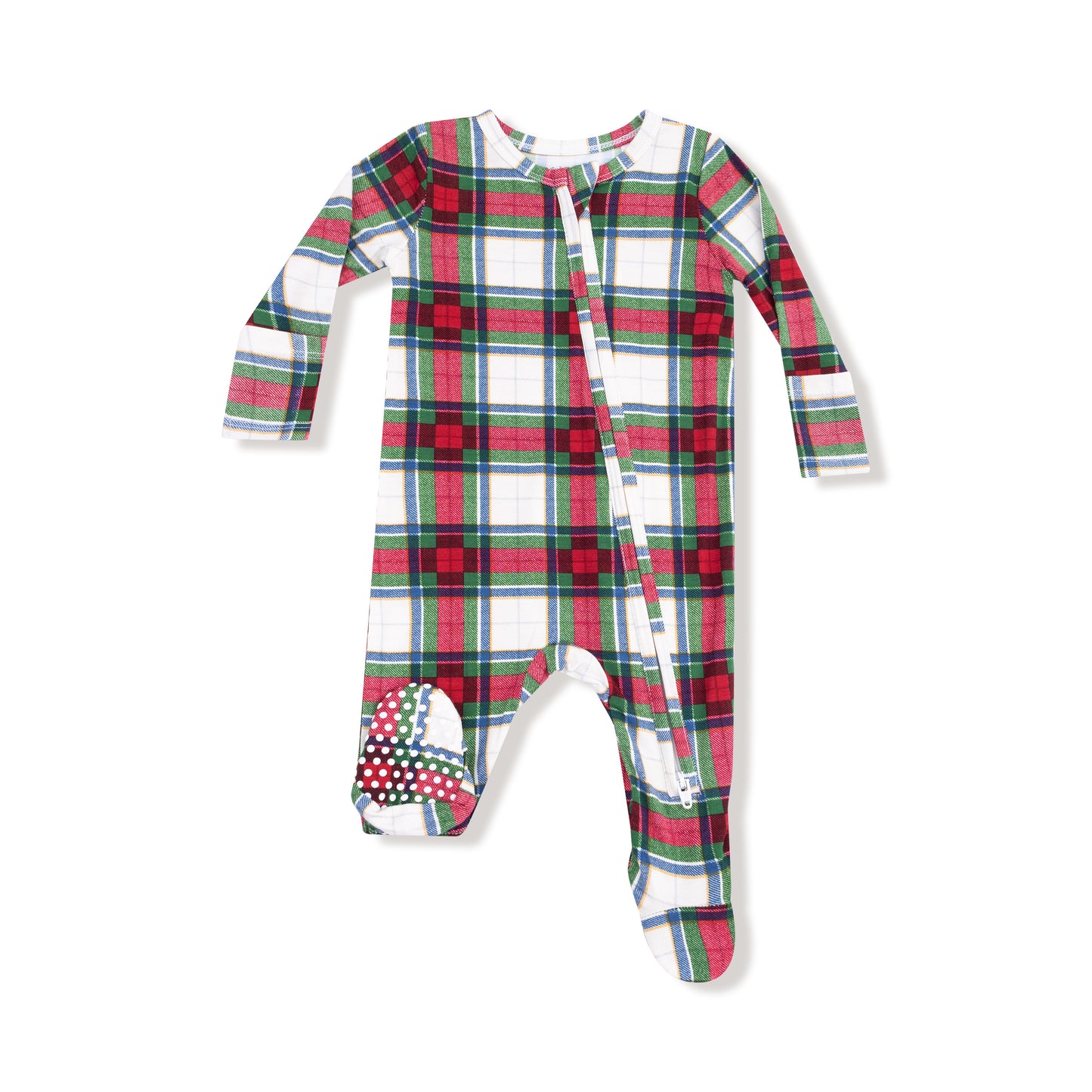 Holiday Plaid Zip Footie