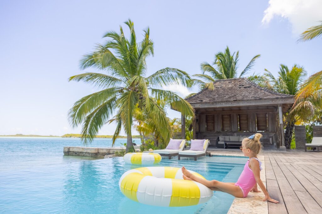 Hamptons Hot Pink & White Long Bay Bathing Suit