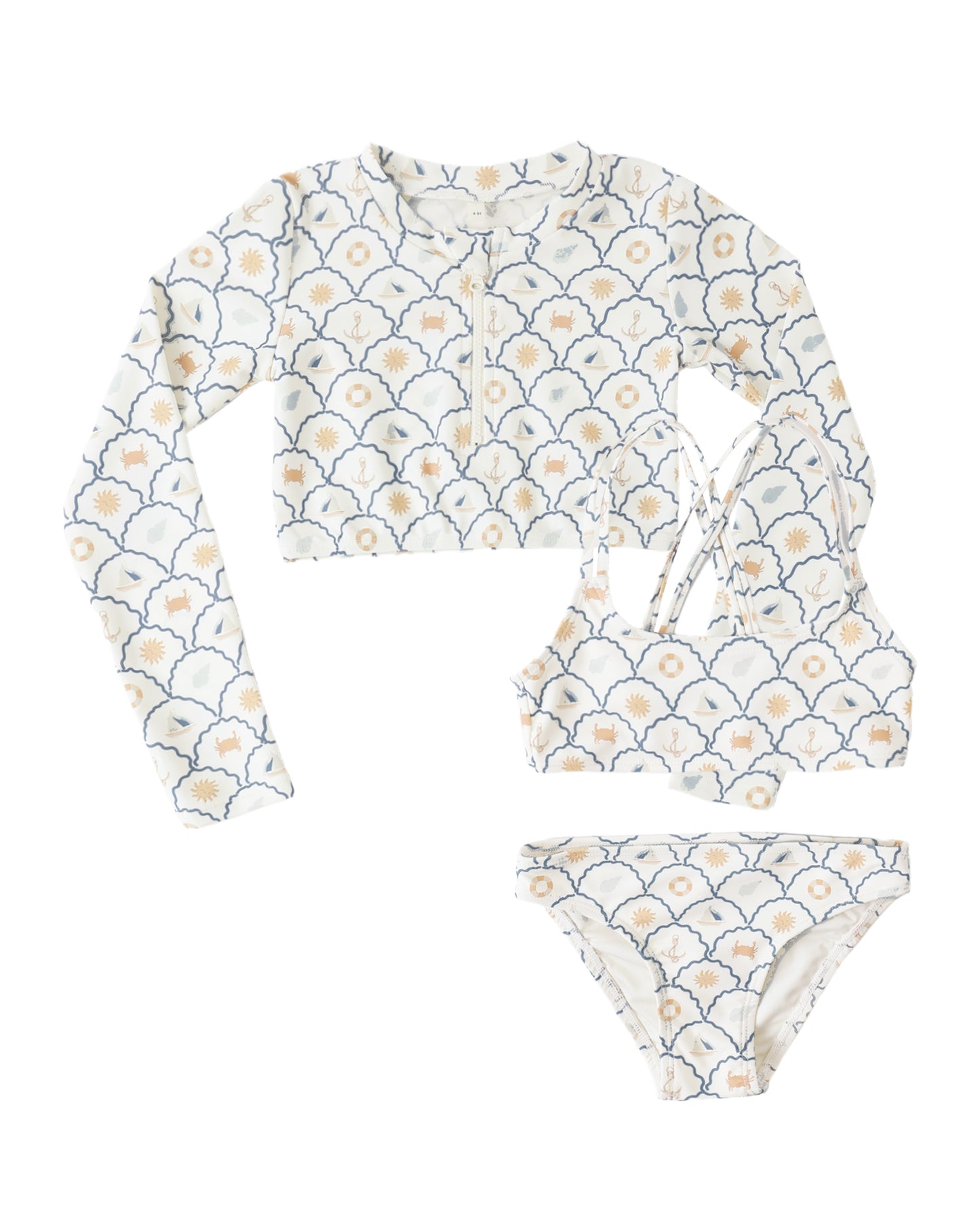 Nautical Cropped Rashguard Set