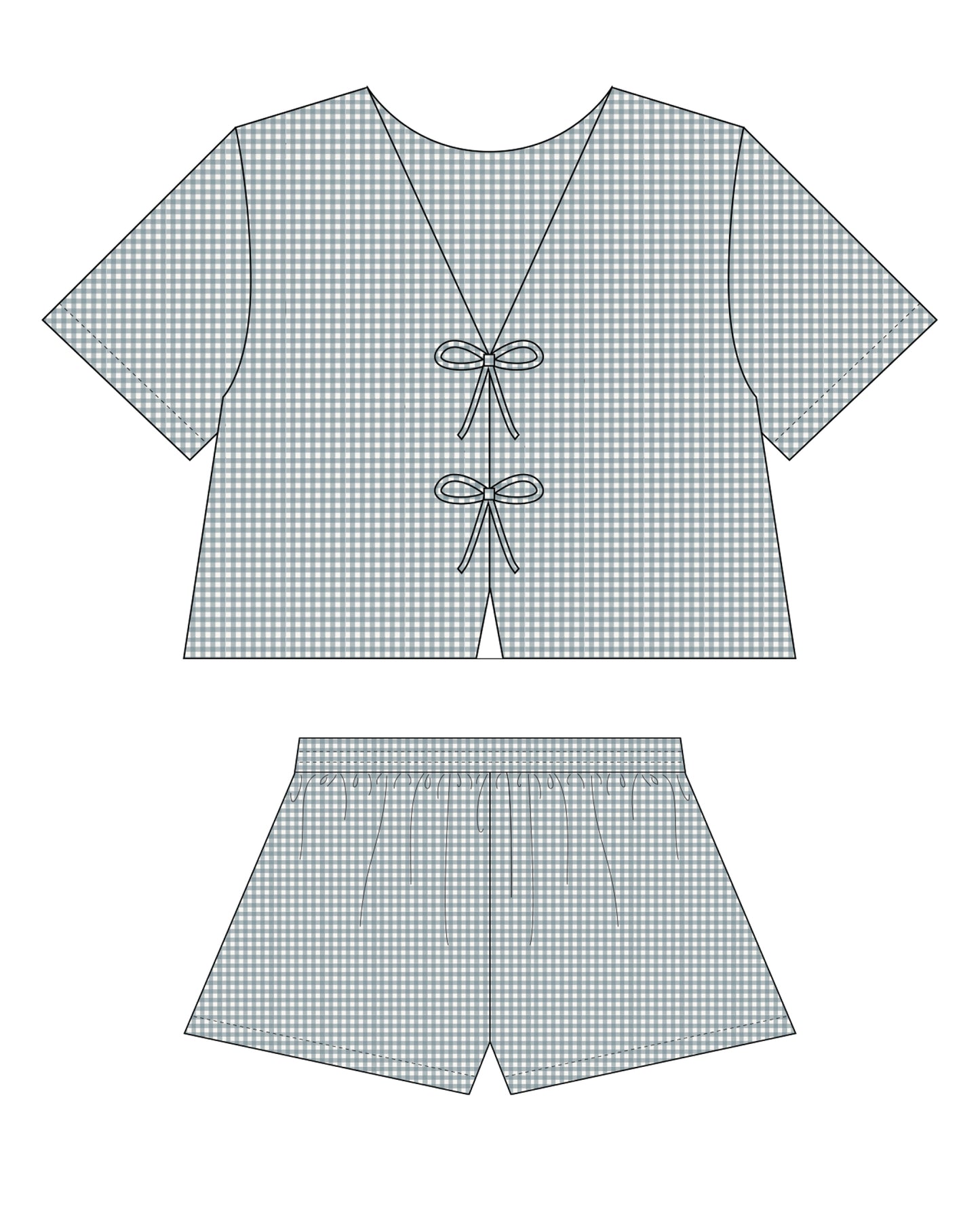 Women's Marine Gingham Juniper Set