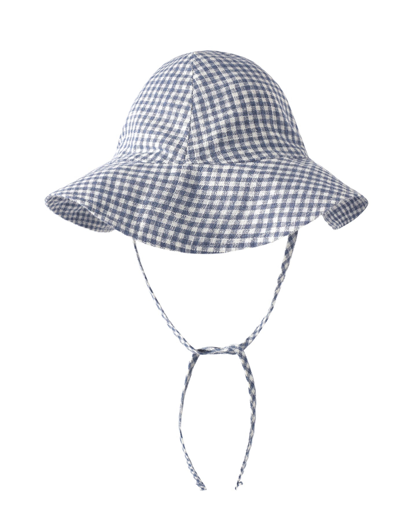 Marine Gingham Floppy Sun Hat