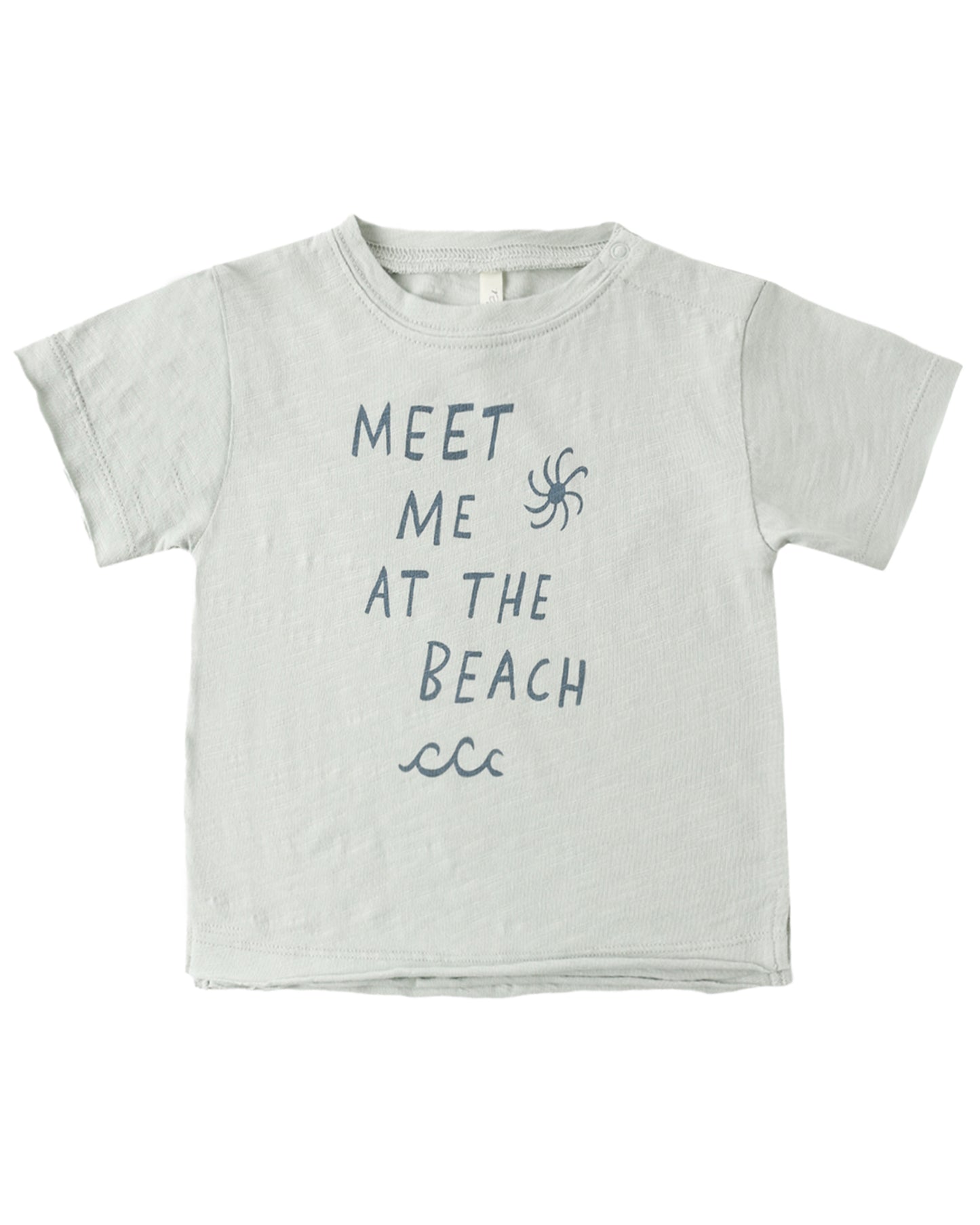 Rylee & Cru Meet Me at the Beach Raw Edge T-shirt featuring a casual design and raw hem detail.