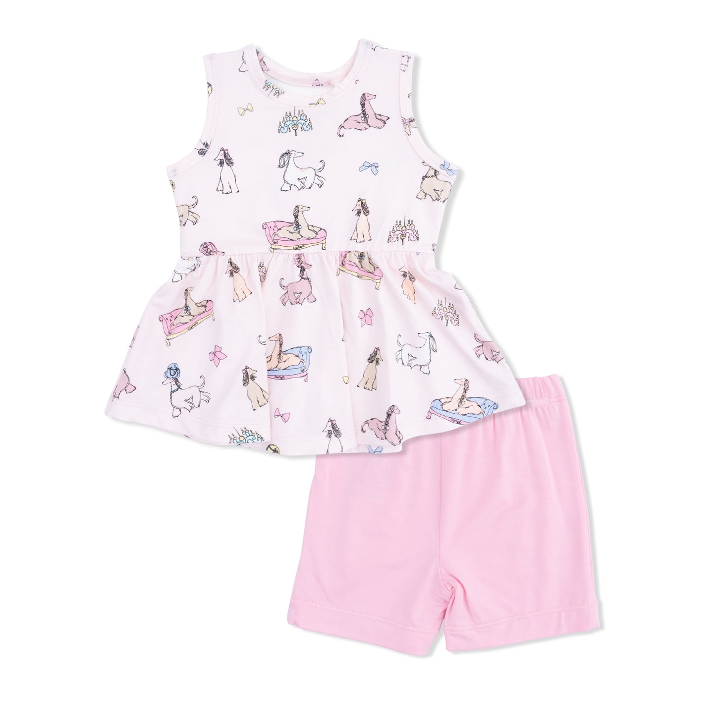 Fancy Hounds & Bows Peplum Set
