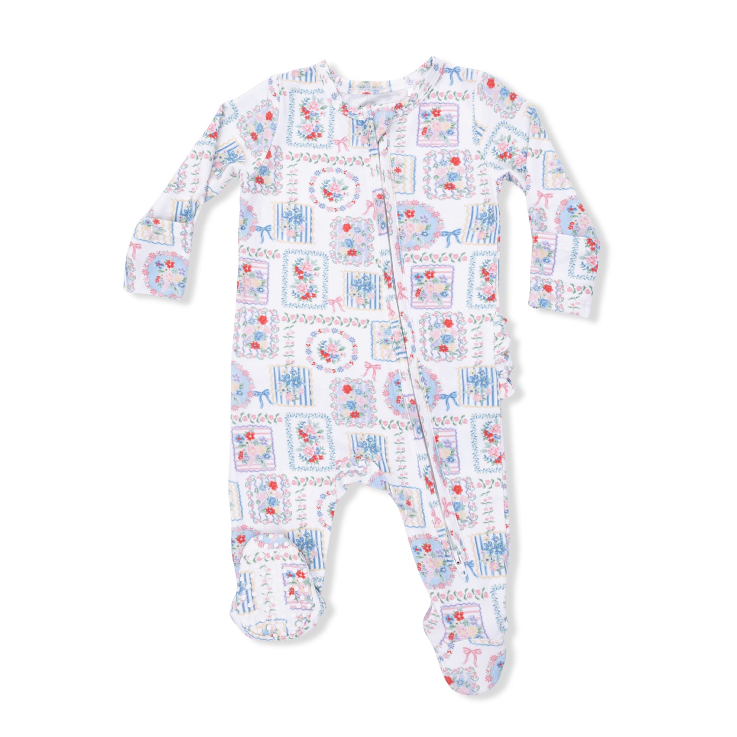 Julep's Floral Patchwork Ruffle Footie