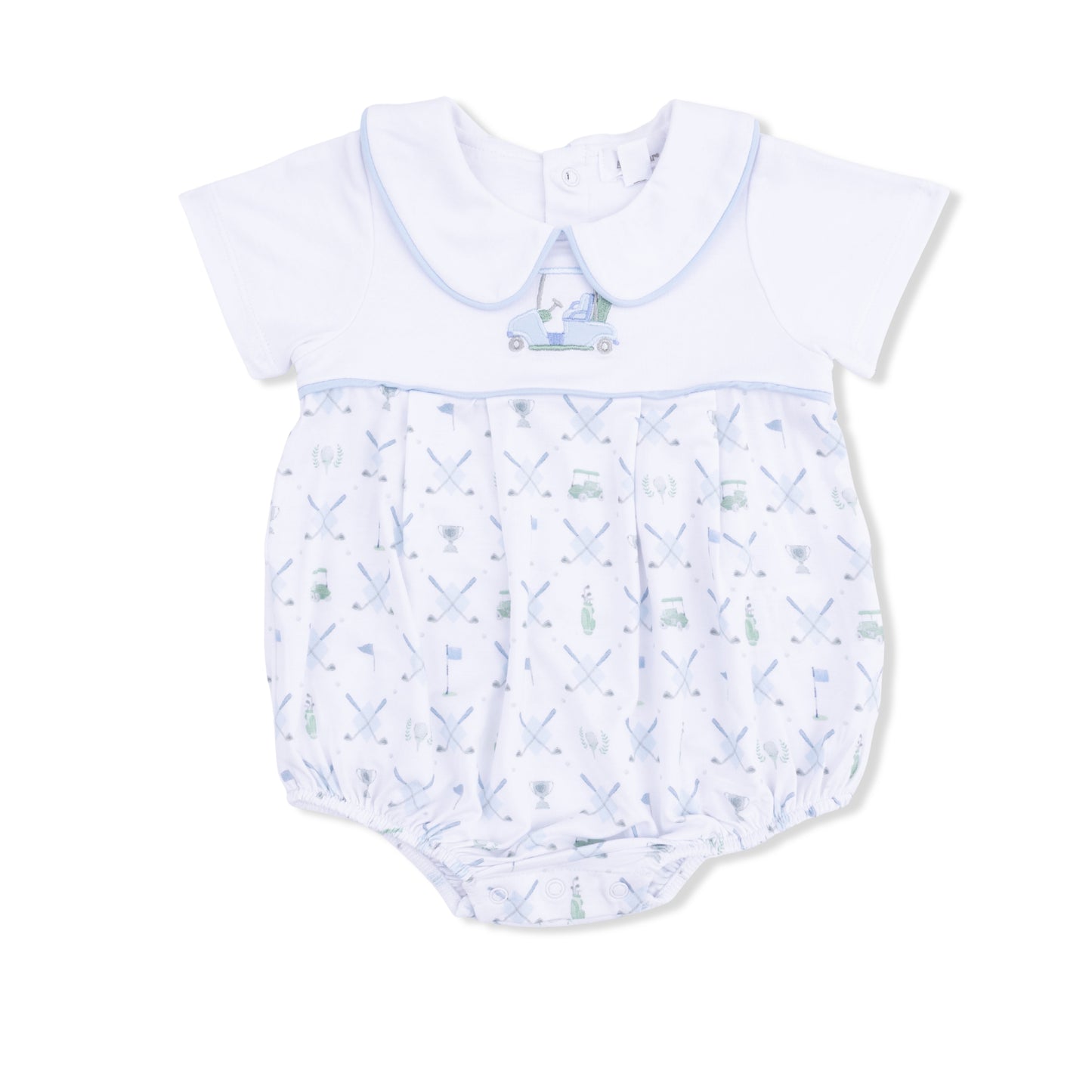 Golf Trellis Blue Box Pleat Bubble