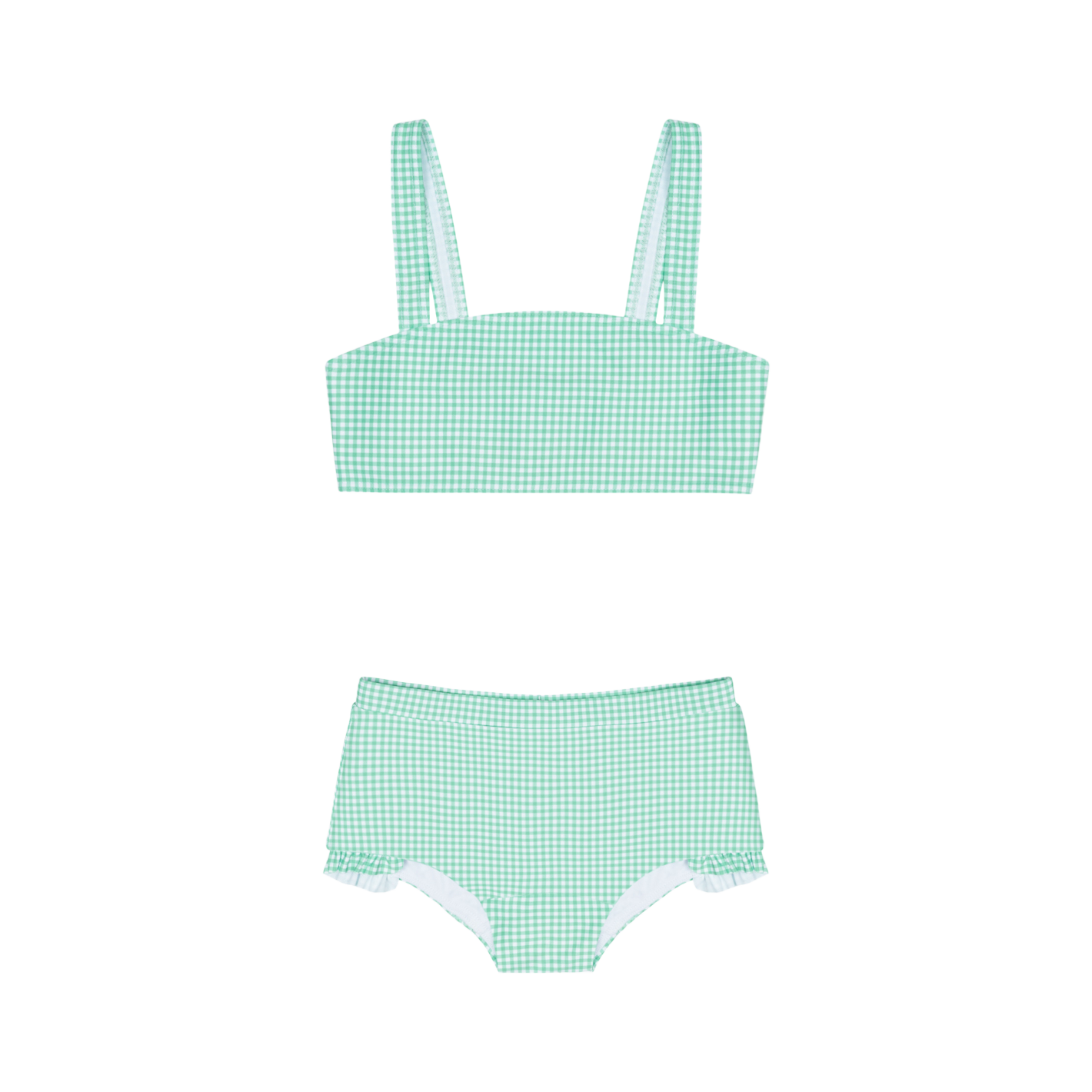 girls gustavia gingham bandeau bikini and swim shorts