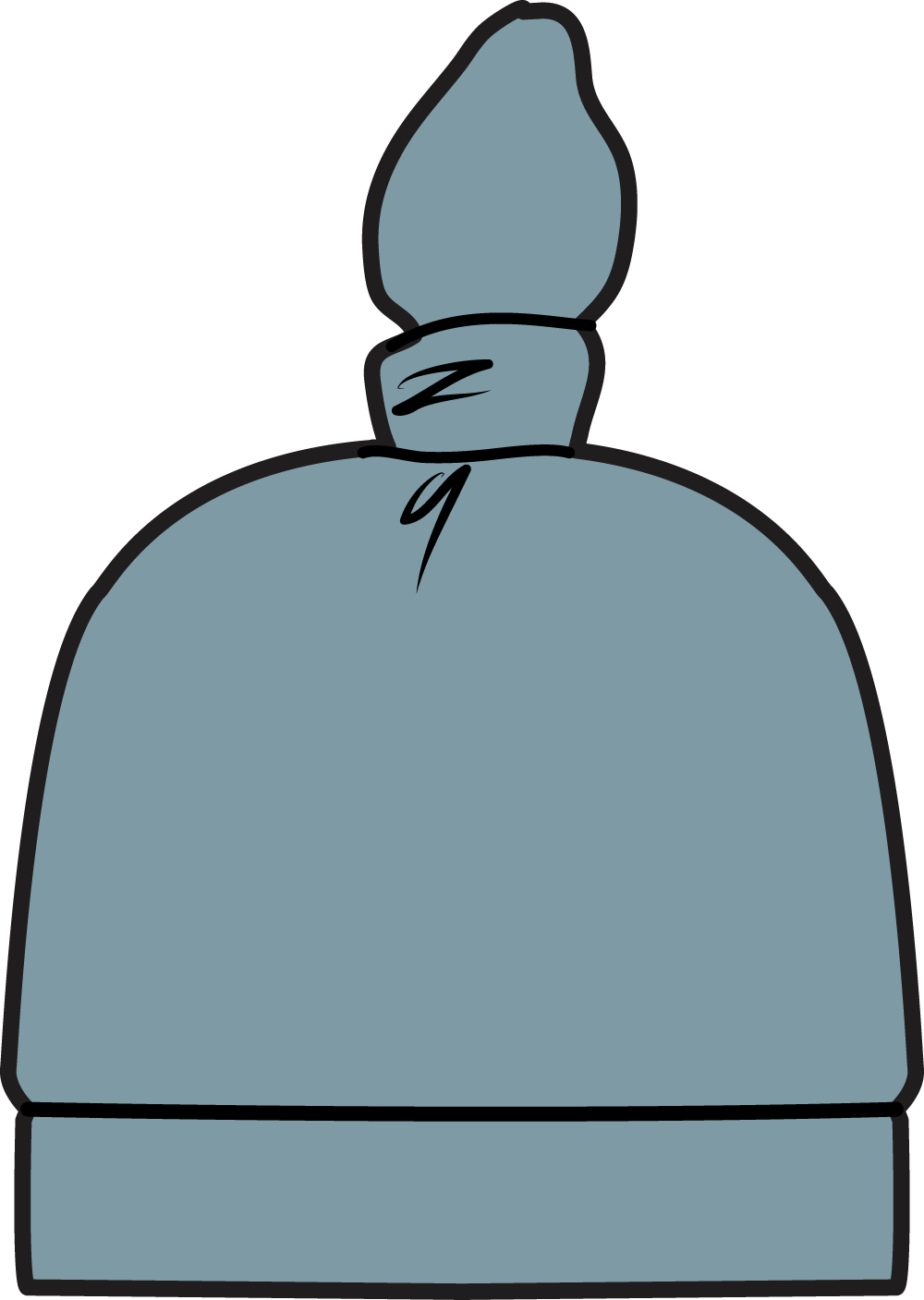 Blue knotted hat made from solid stone fabric by Angel Dear, featuring a stylish and comfortable design for infants.
