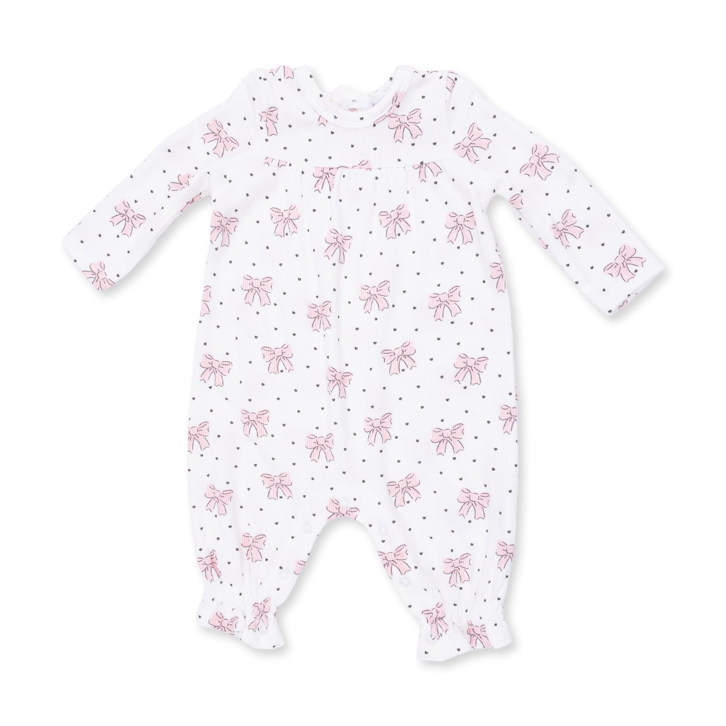 Bows and Hearts Cuffed Romper