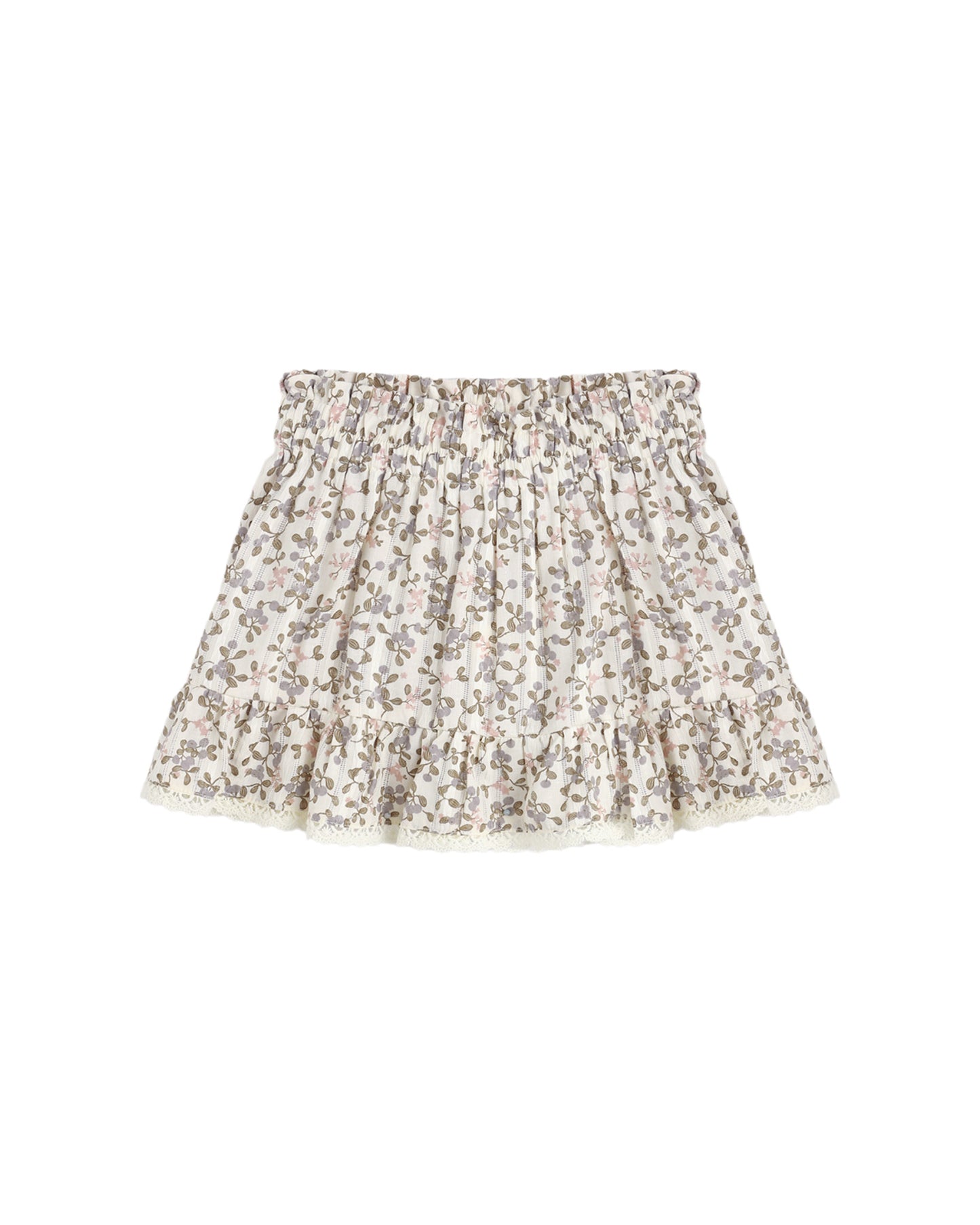 Rylee & Cru Winter Garden Nova Mini Skirt in floral print, featuring a high waist and lightweight fabric, perfect for casual wear.