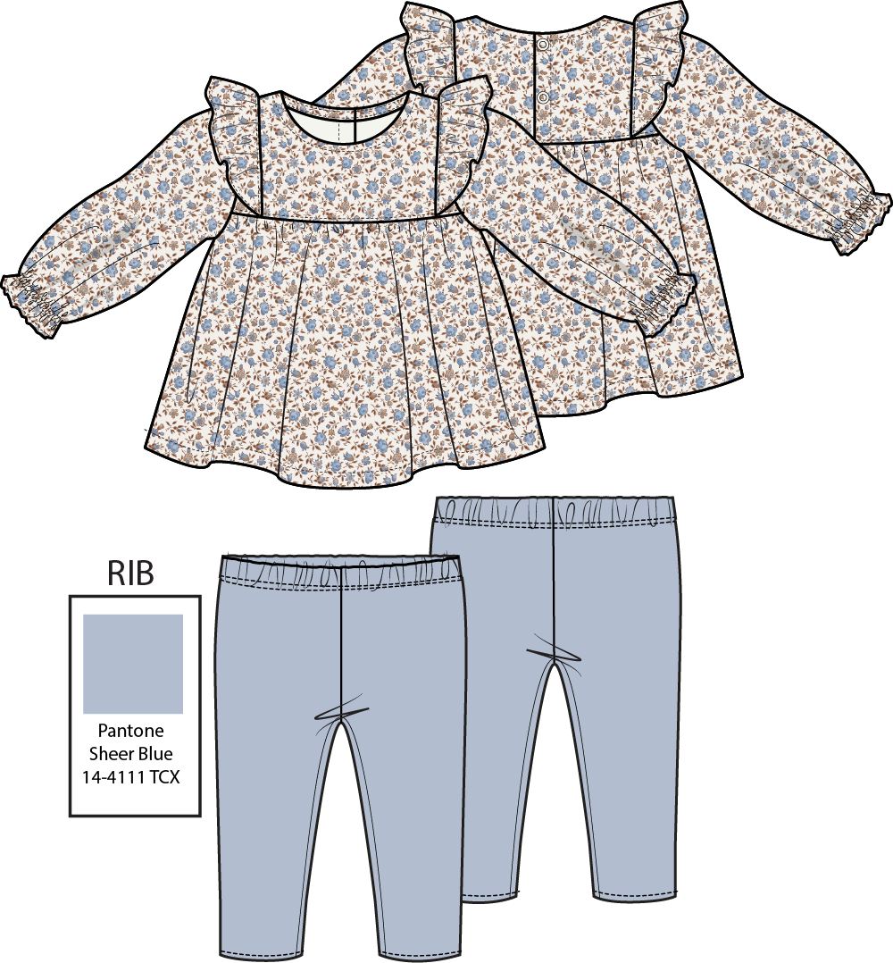 Hazel Floral Ruffle Tunic & Legging Set