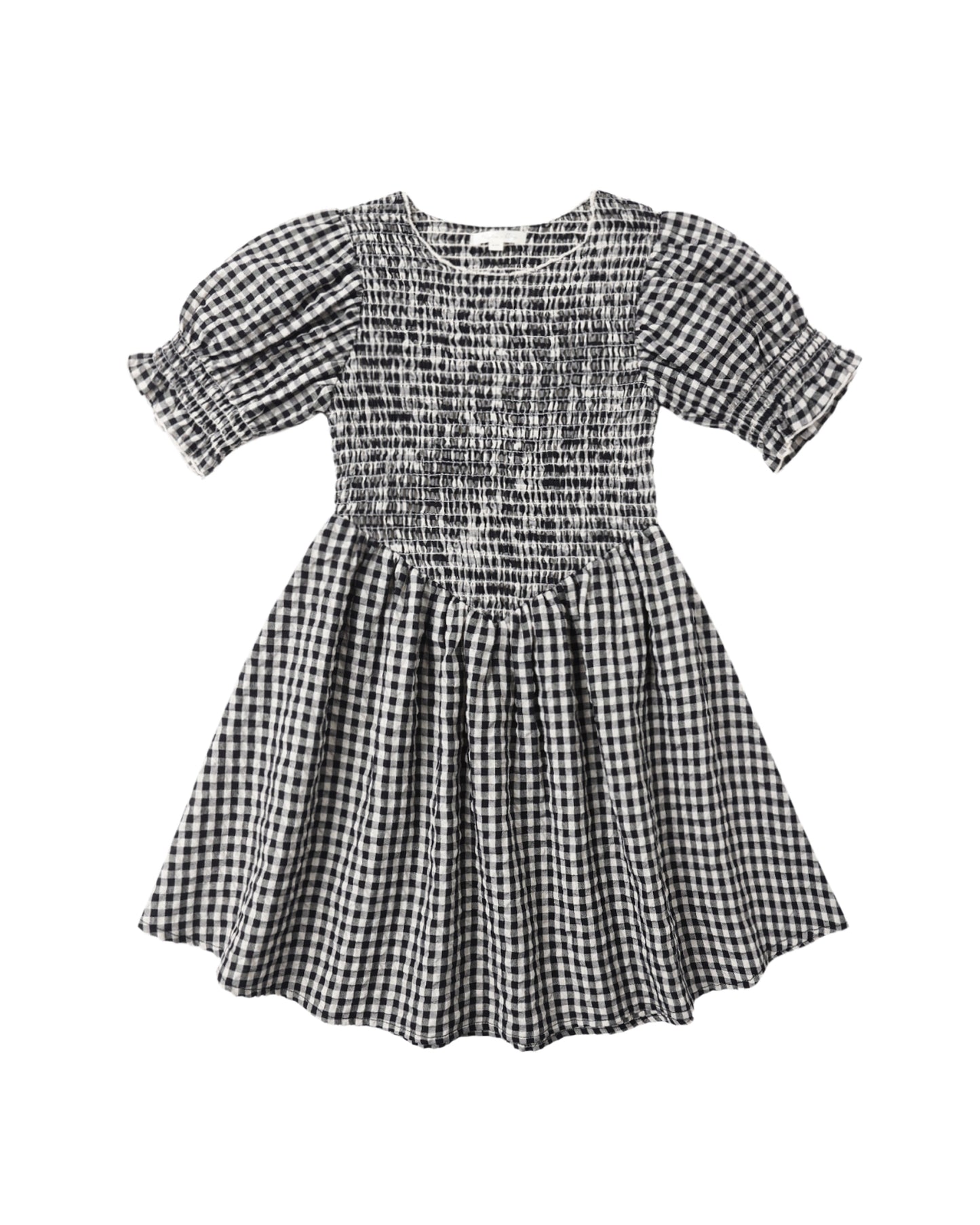 Black Check Louise Dress by Rylee & Cru featuring a stylish check pattern and a comfortable, flowy silhouette.