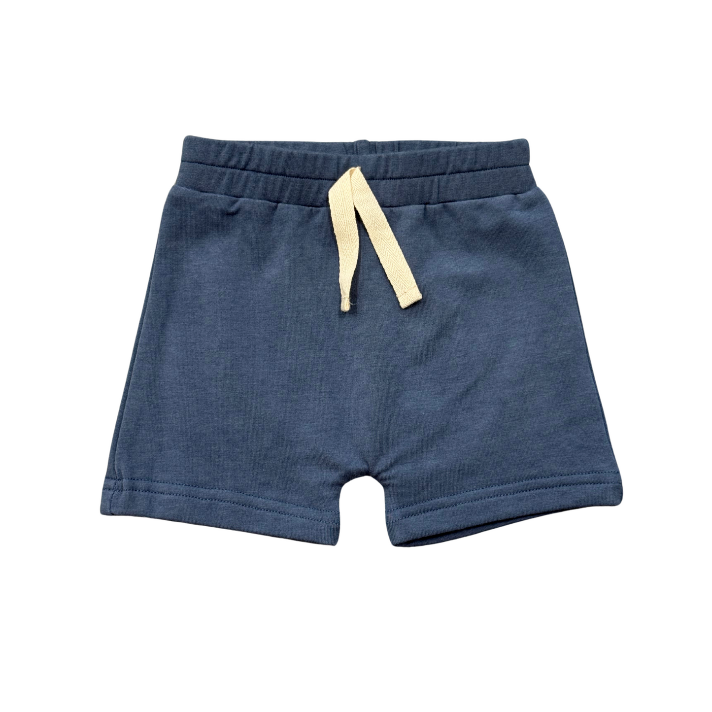 Baby Babysprouts navy harem shorts with an elastic waistband and relaxed fit, designed for comfortable toddler wear.