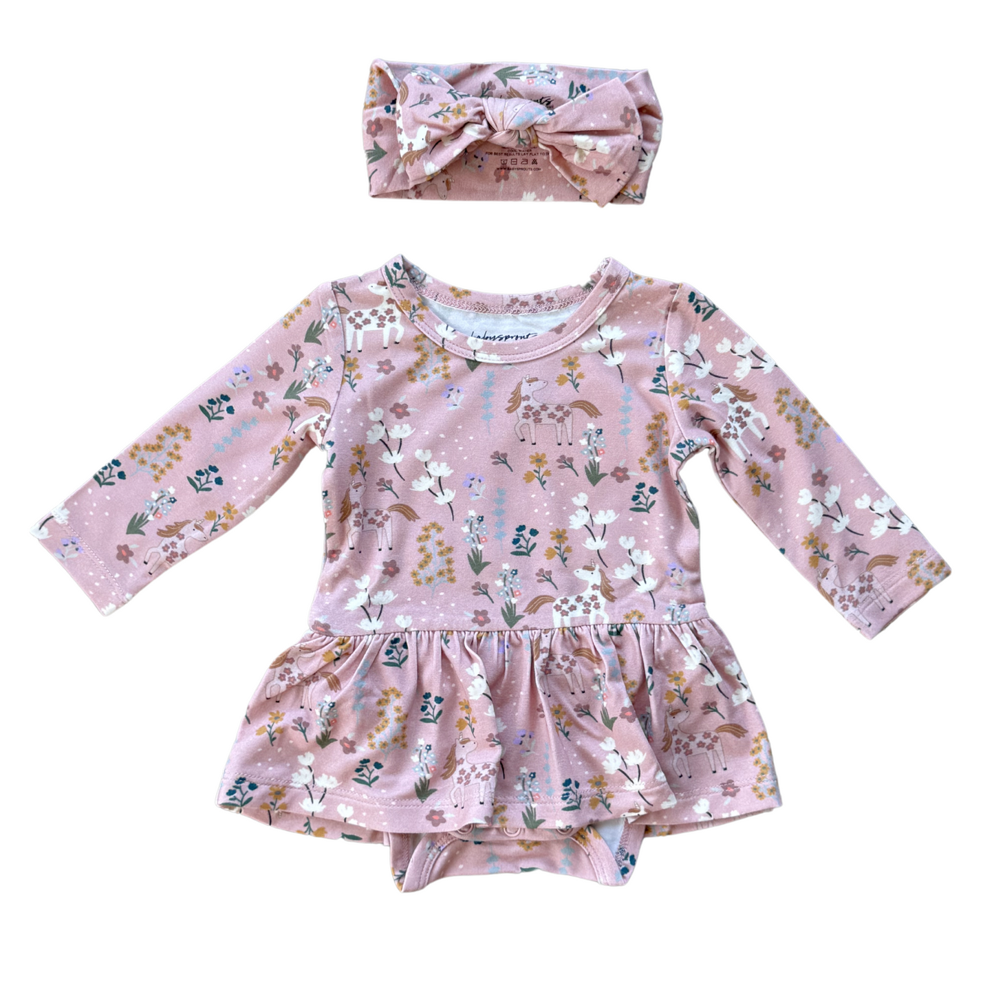 Unicorn Skirted Bodysuit & Headband