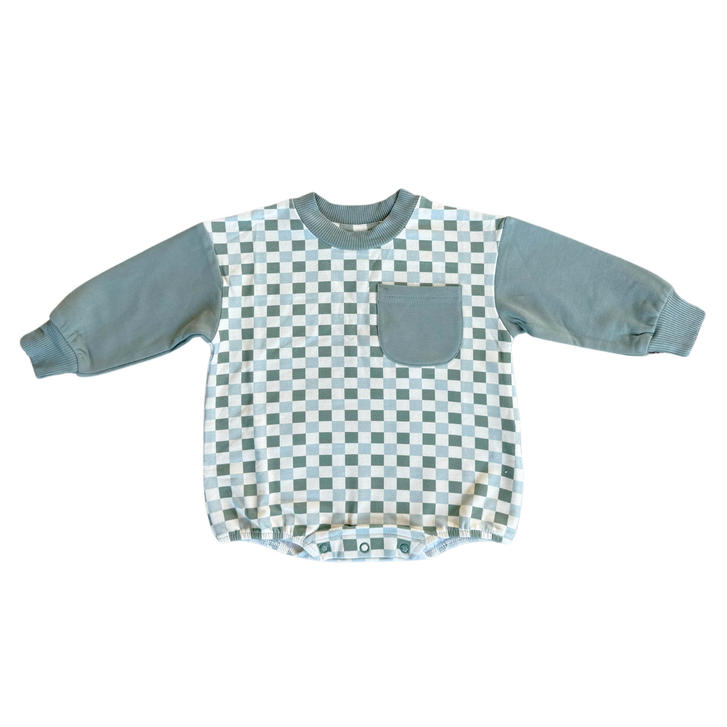 Fern Checkerboard Longsleeve Bubble Romper