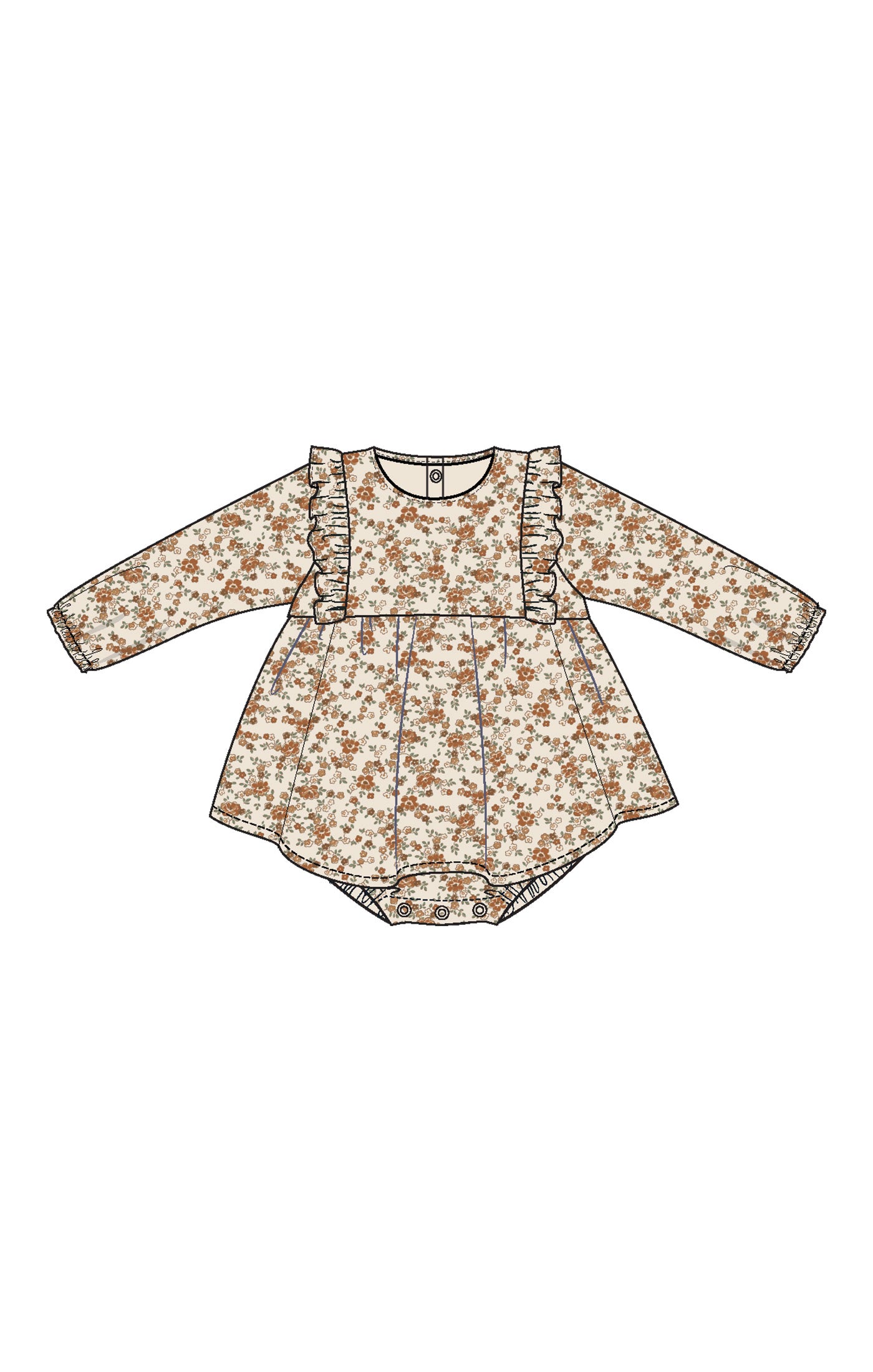 Prairie Calico Ruffle Bubble