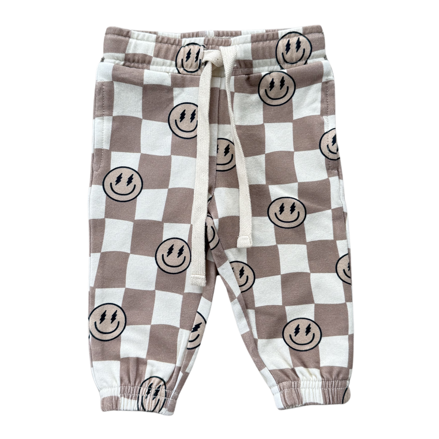 Smiley Check in Portabella Boy Joggers