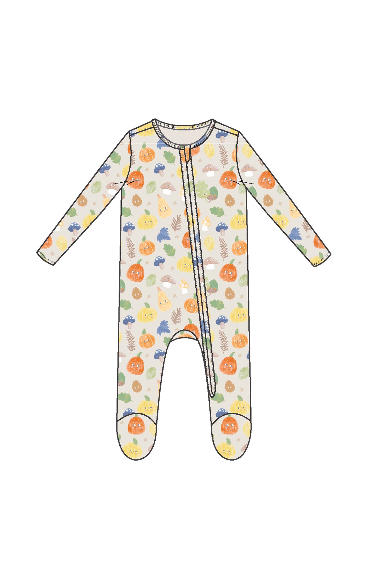 Autumn Pumpkins Zip Footie