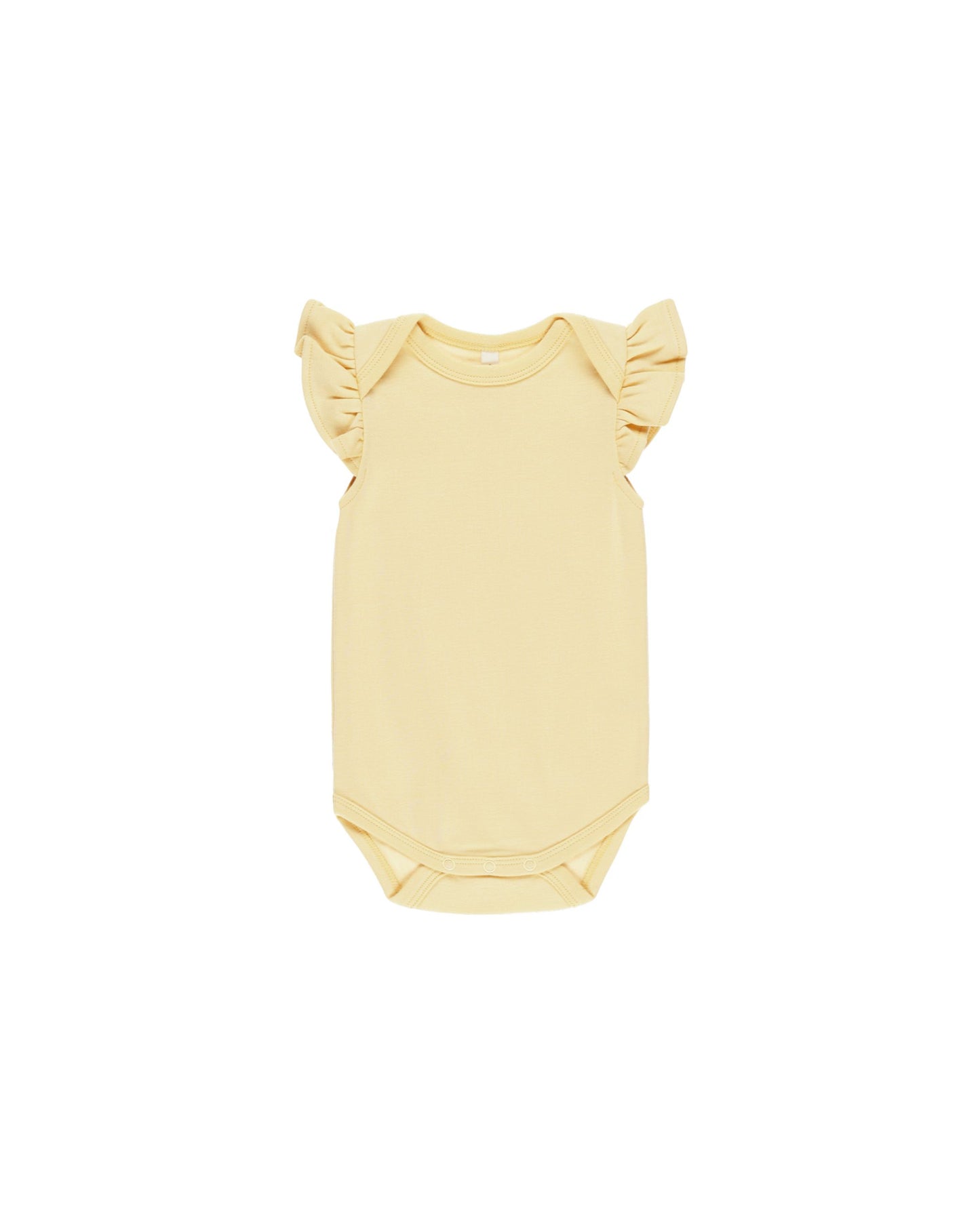 Quincy Mae - Yellow Flutter Sleeve Bodysuit