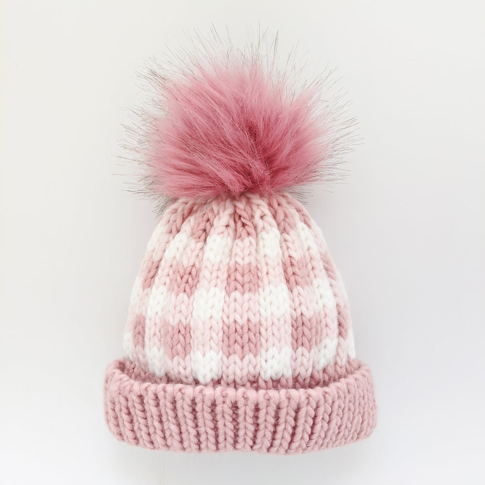 Huggalugs - Buffalo Check Rosy Hat