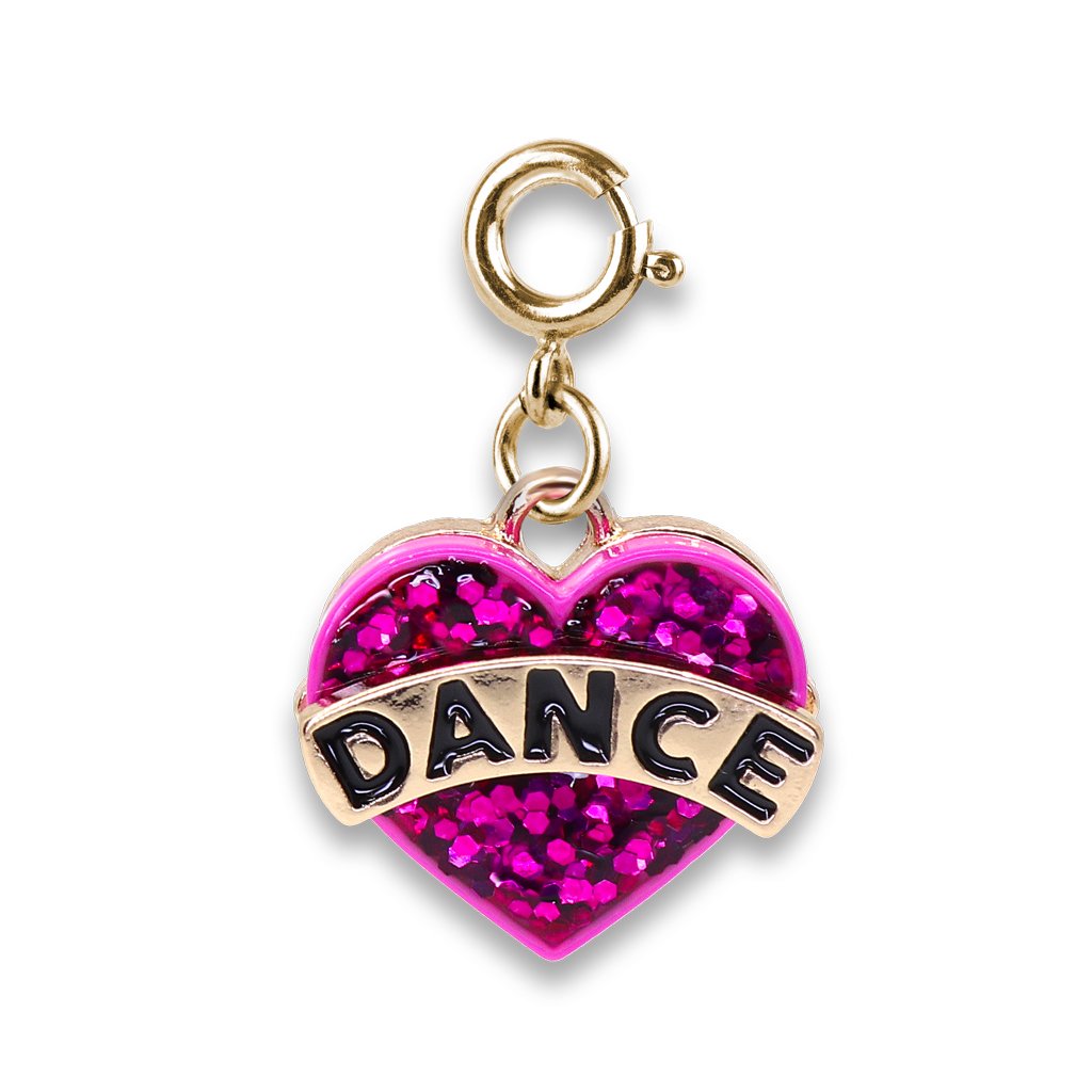 Charm It! - Gold Glitter Dance Heart Charm