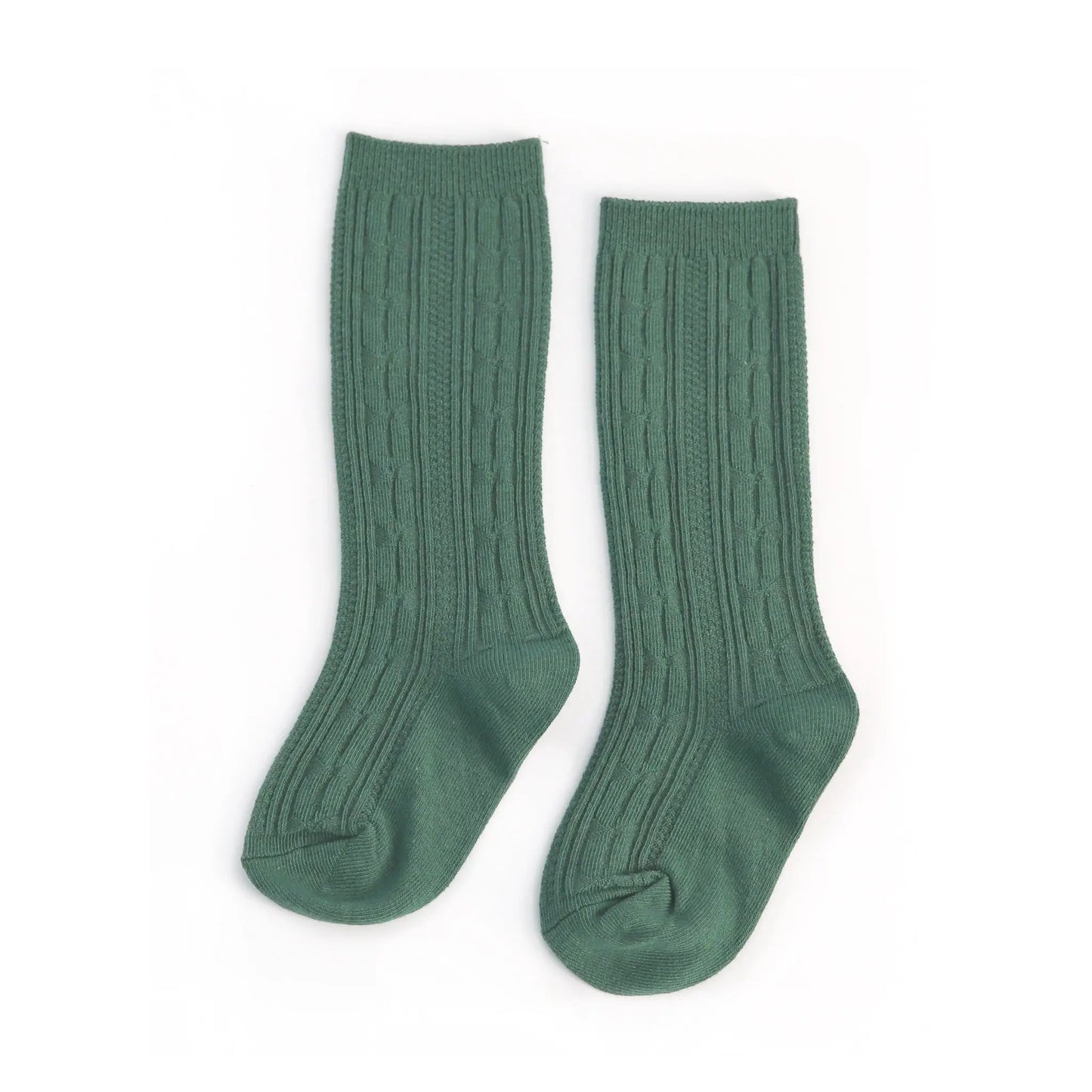 Little Stocking Co. - Jade Spruce Cable Knit Knee High Socks