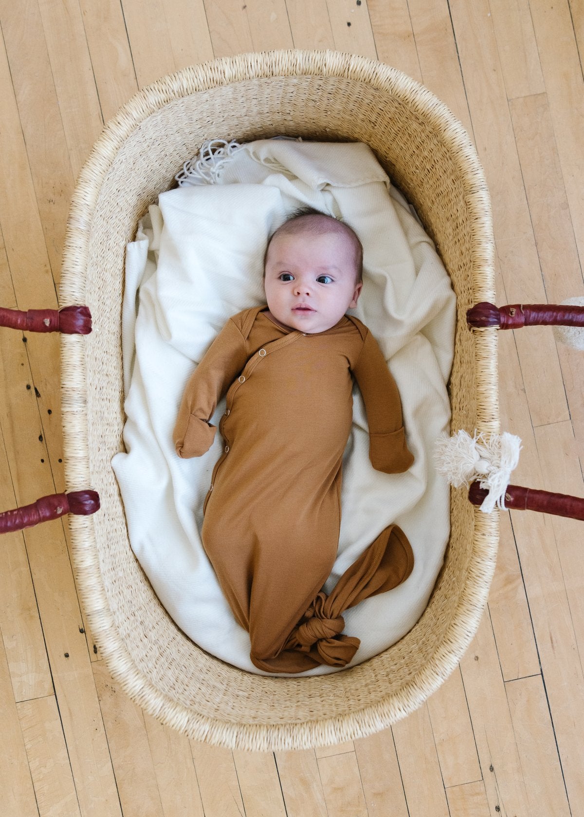 Copper Pearl - Newborn Knotted Gown - Camel - Sweet E's Children's Boutique