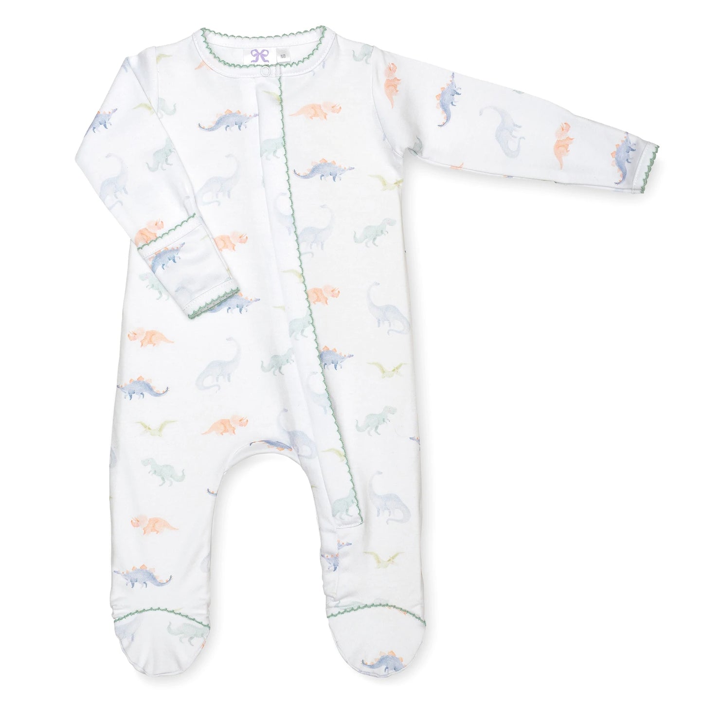 Lavender Bow - Dinosaur Classic Footie