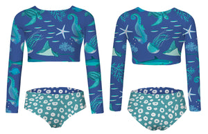Pepita & Me - Fiesta En El Mar Azul Morado Longsleeve Bikini