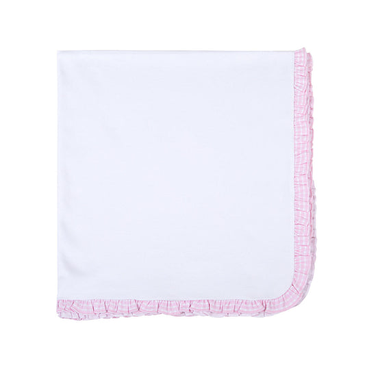Magnolia Baby - New Beginnings Pink Ruffle Receiving Blanket