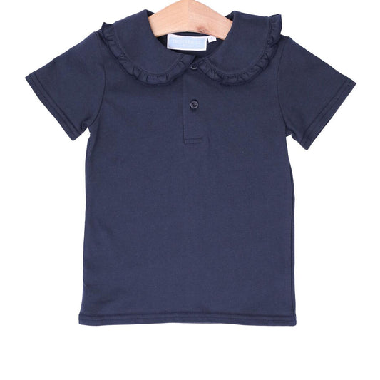 Trotter Street Kids - Ruffle Collar Polo - Navy