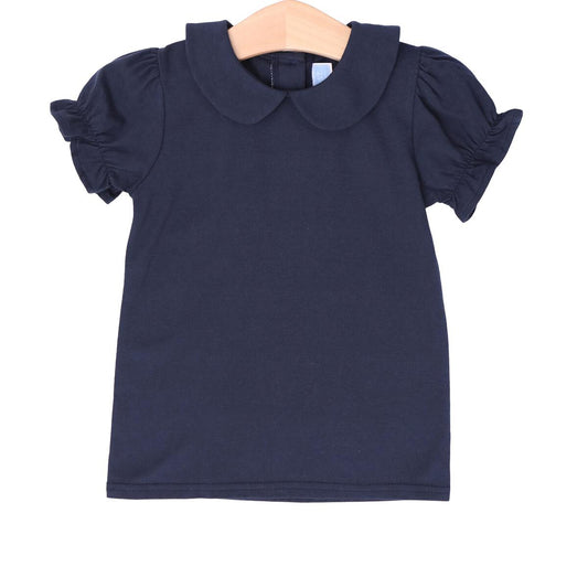 Trotter Street Kids - Peter Pan Collar Shirt - Navy