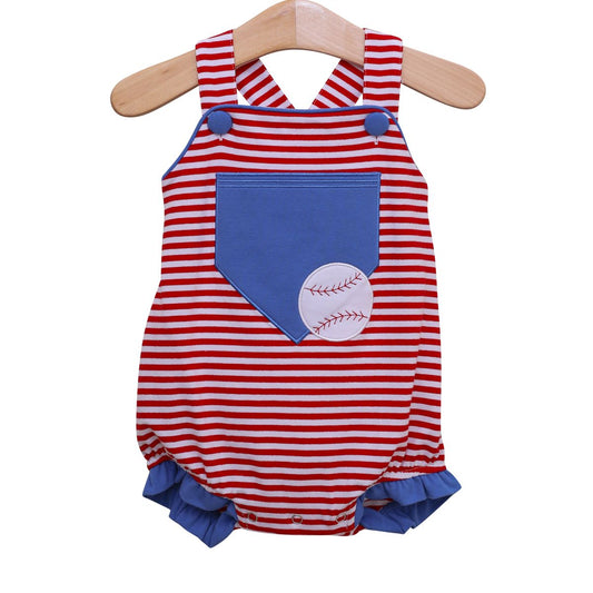 Trotter Street - Baseball Pocket Ruffle Sunsuit