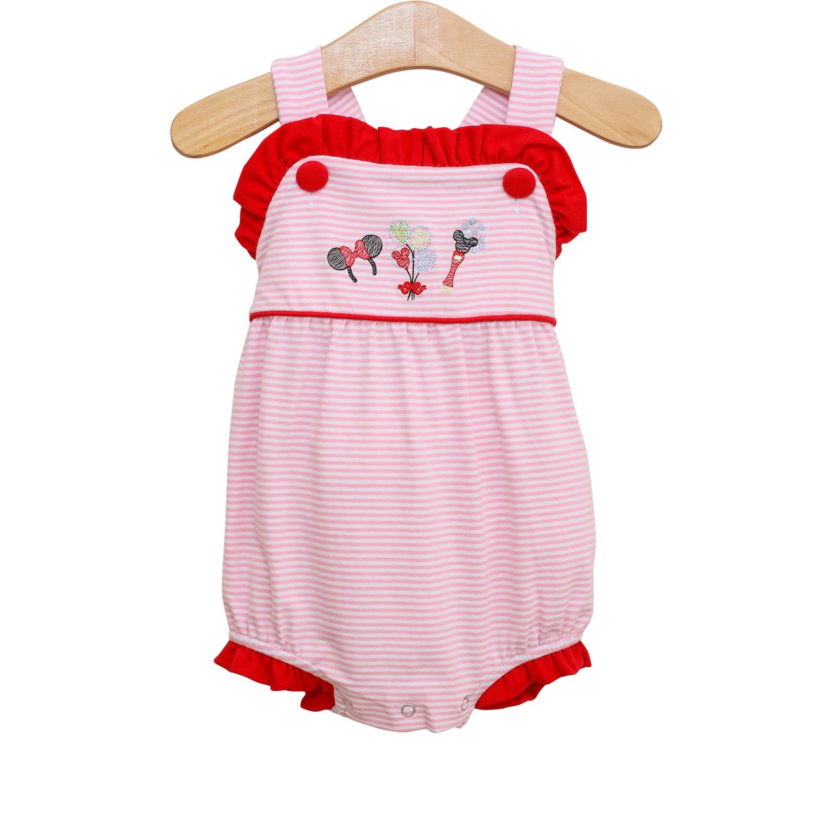 Trotter Street - Mouse Embroidery Ruffle Sunsuit