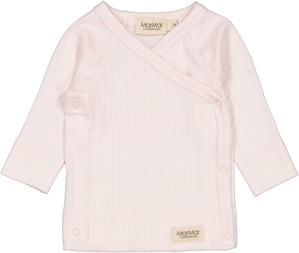 Mar Mar Rose Meringue Tuti Wrap from MarMar Copenhagen with pink and white floral pattern, soft fabric, and decorative ruffle details.