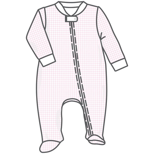 Magnolia Baby - Peek-A-Boo Wishes Pink Zipper Footie