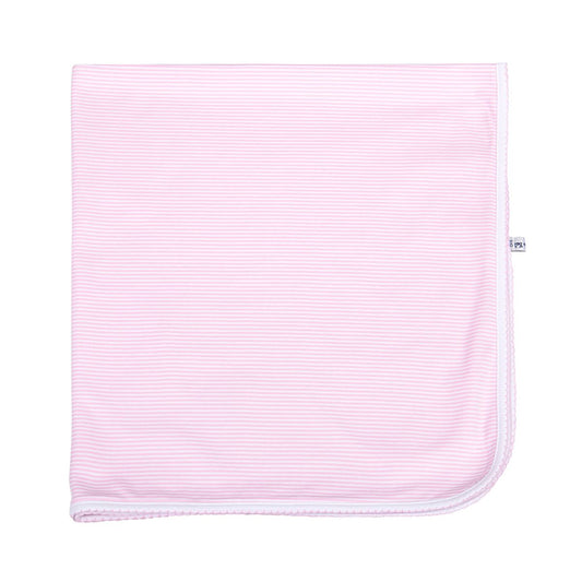 Magnolia Baby - Mini Stripes Pink Receiving Blanket