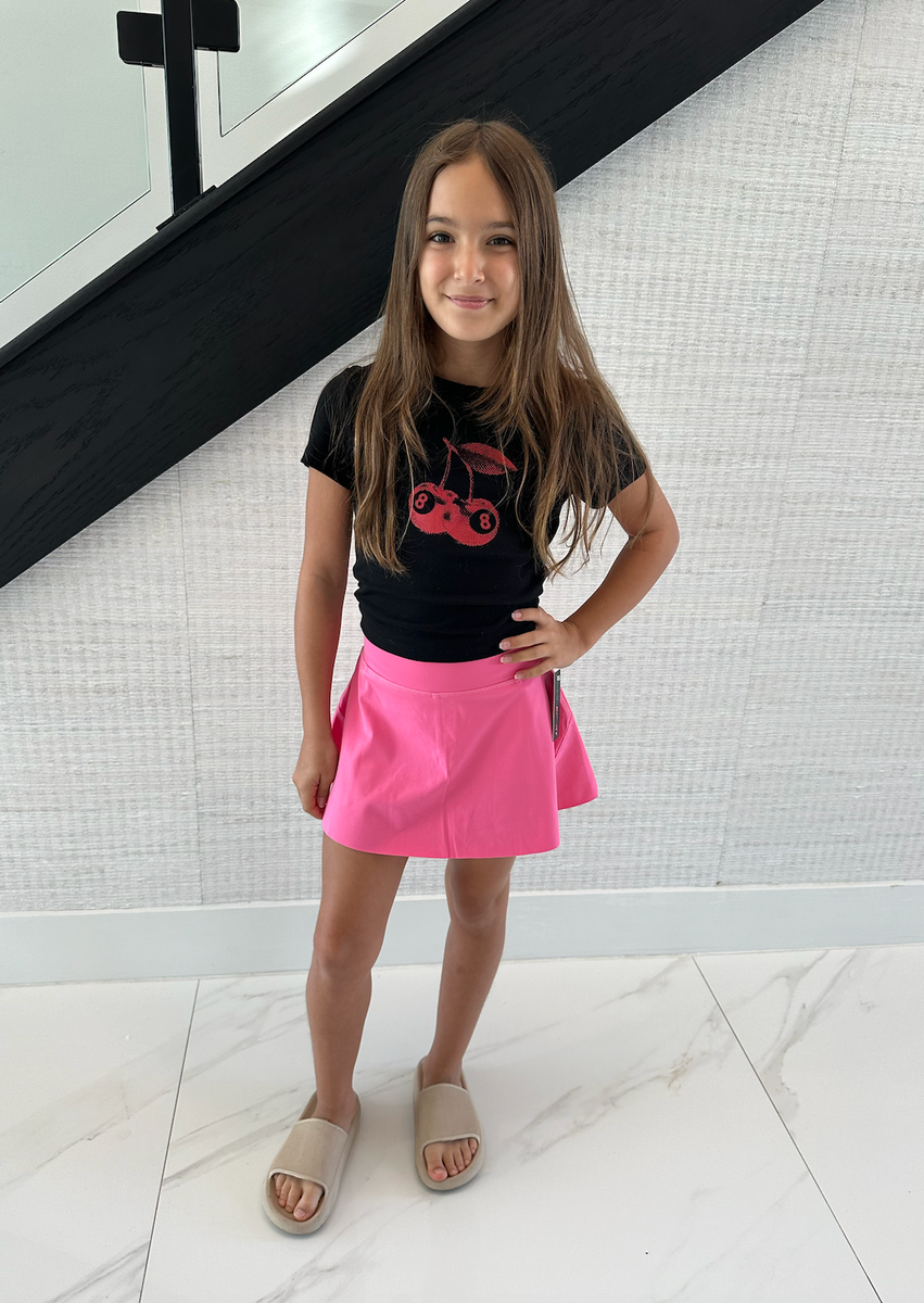 Suzette - High Waisted Skort - Pink