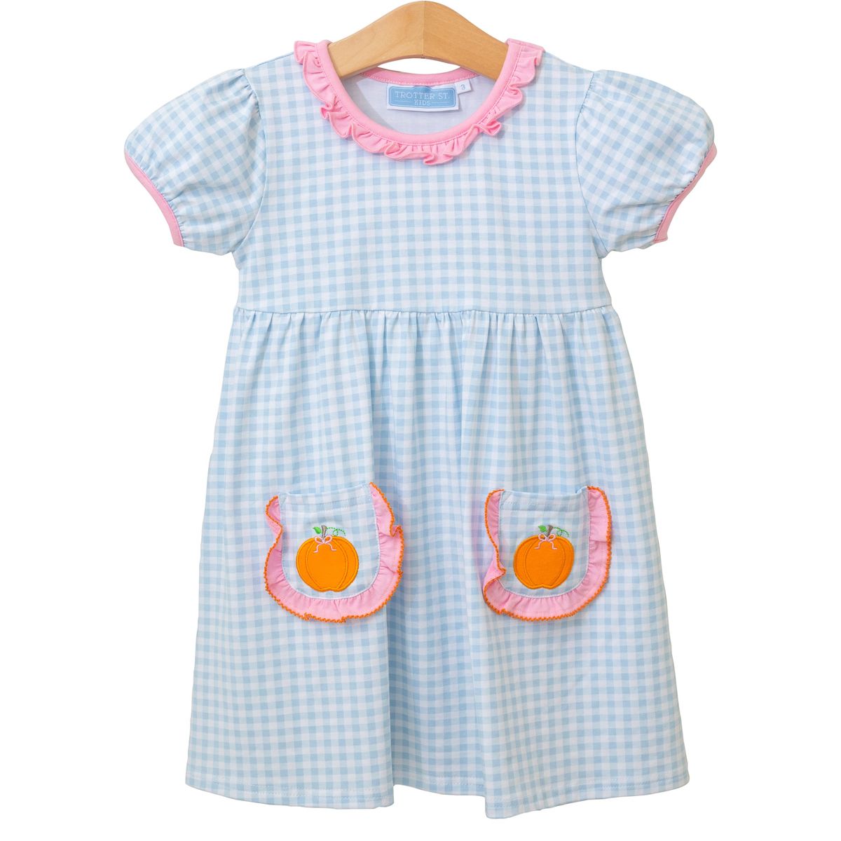 Blue Gingham Pumpkin SS Dress