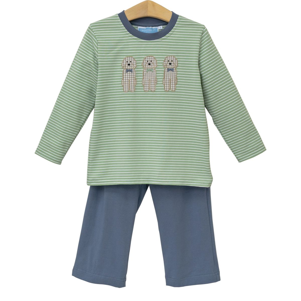 Dog Applique Top & Pant Set