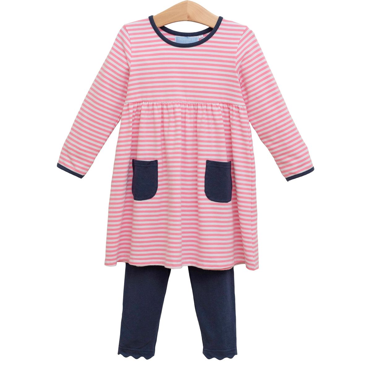 Pink Stripe & Navy Annie Pant Set