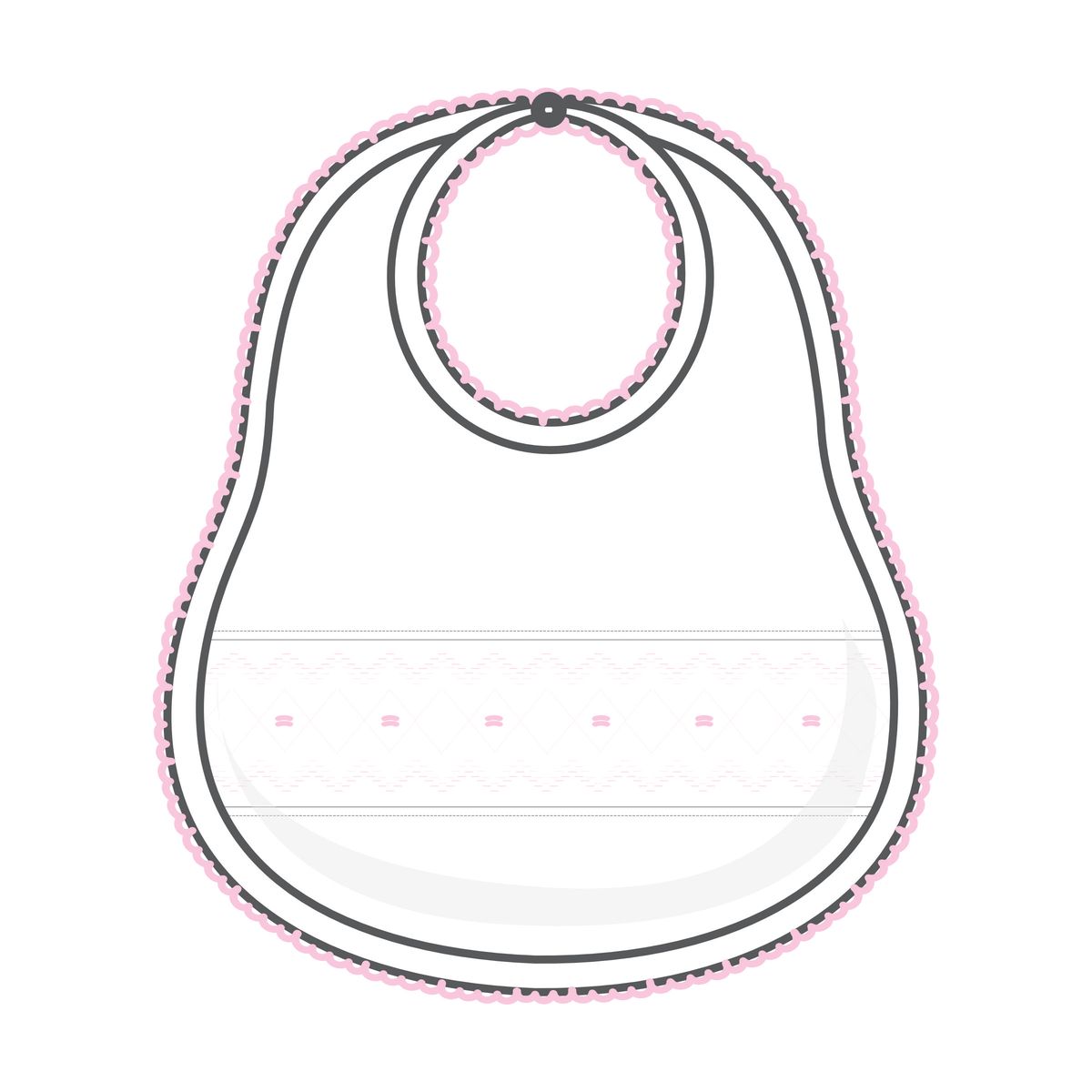 Magnolia Baby - Lizzie and Landon's Classics Pink Smocked Bib