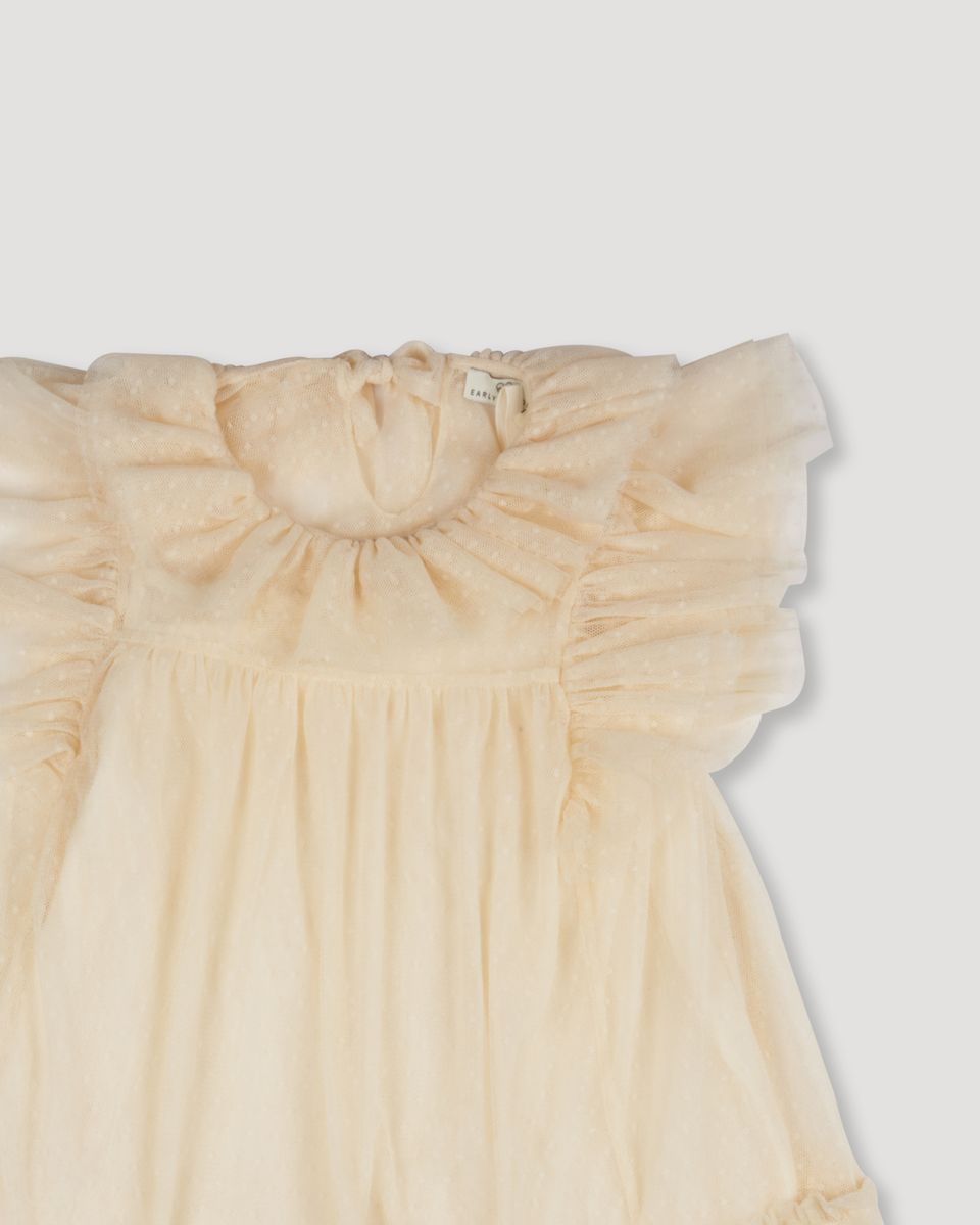 Hazelnut Cream Angel Baby Dress & Bloomer
