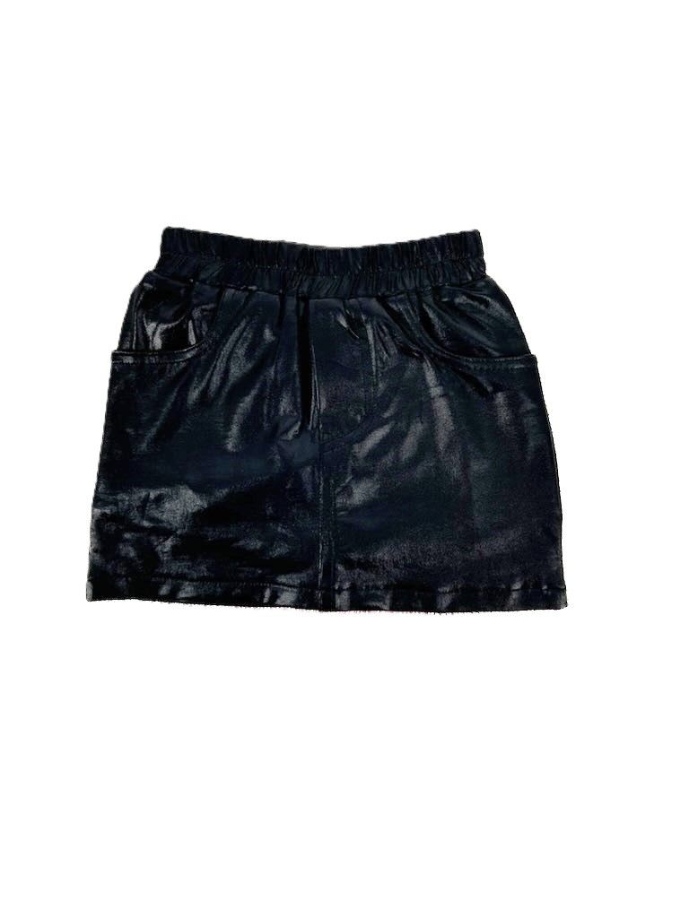 Black Metallic Skort
