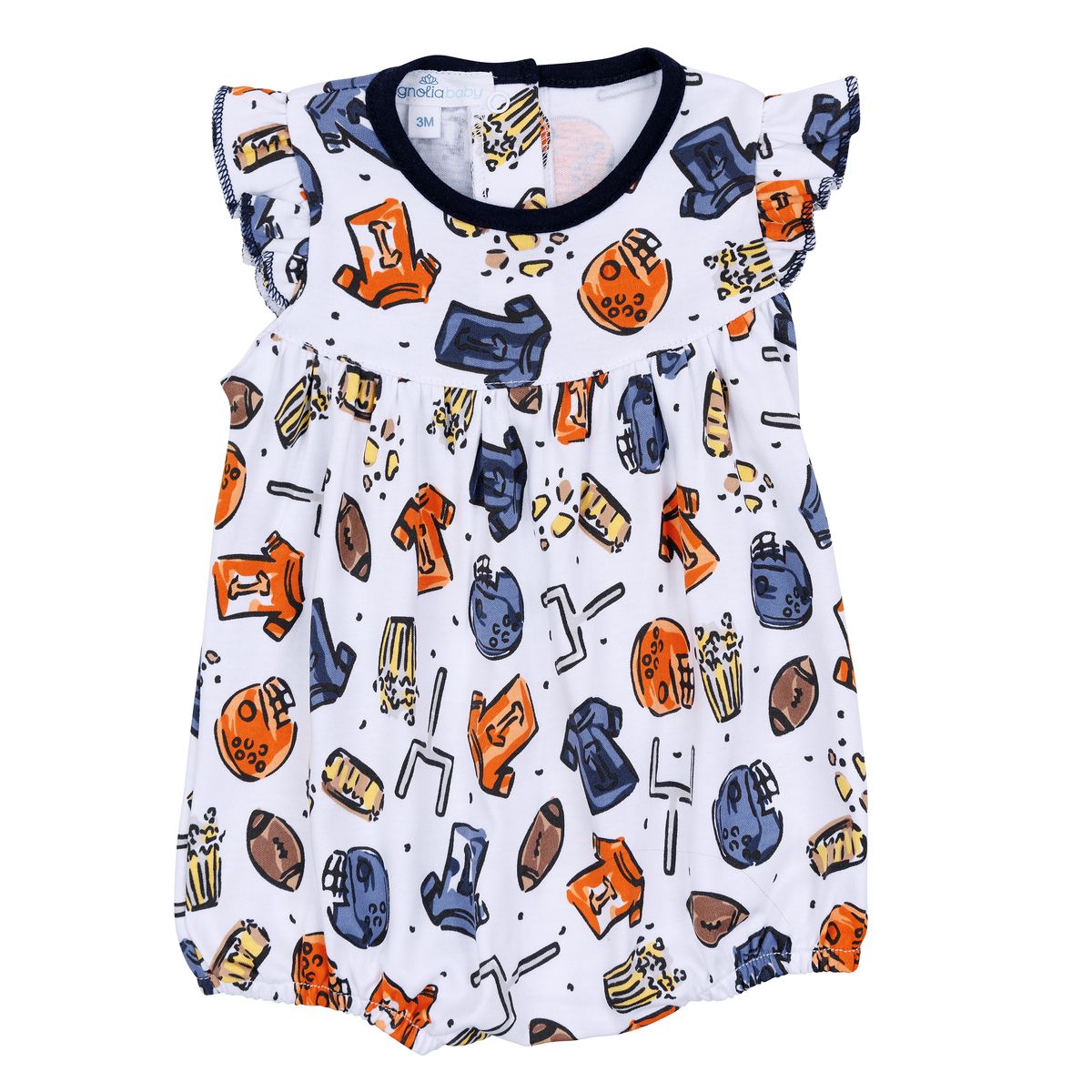 Magnolia Baby - Future Draft Picks Navy Orange Flutters Bubble